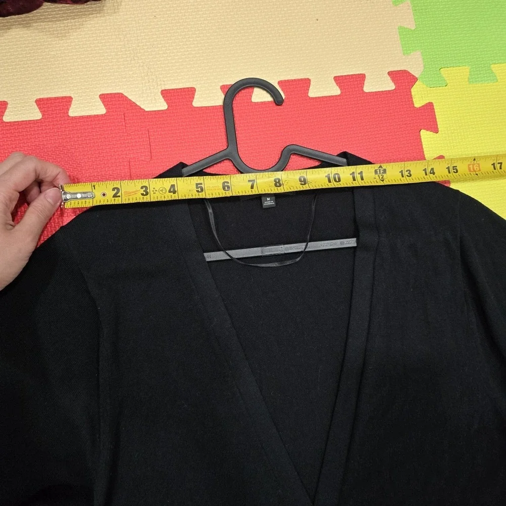 Uniqlo Black Rayon Blend Long Cardigan Sweater, Size M, Soft Knit‎